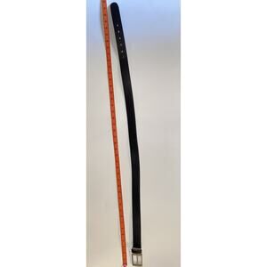 oobe Black Genuine Leather Silver-Tone Hardware Belt Men's Size Medium